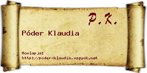 Póder Klaudia névjegykártya