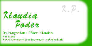 klaudia poder business card